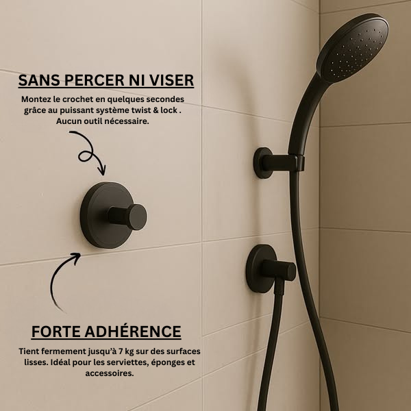 Lot de 4 crochets à ventouse